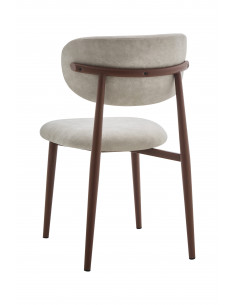 Chaise Paris - Assise en Tissu Preston et Pieds Effet Bois