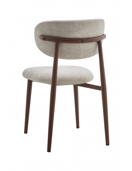 Chaise Paris - Assise en Tissu Preston et Pieds Effet Bois