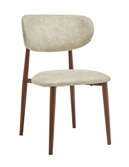 Chaise Paris - Assise en Tissu Preston et Pieds Effet Bois