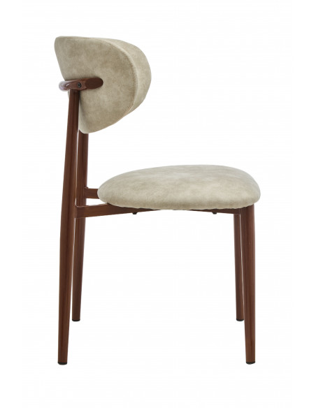Chaise Paris - Assise en Tissu Preston et Pieds Effet Bois