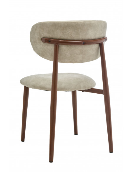 Chaise Paris - Assise en Tissu Preston et Pieds Effet Bois