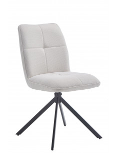 Chaise Riva – Tissu texturé pivotant & pieds métal noir