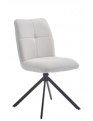 Chaise Riva – Tissu texturé pivotant & pieds métal noir