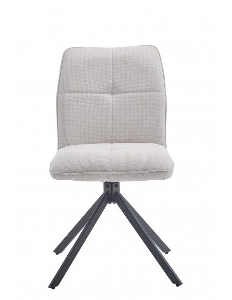 Chaise Riva – Tissu texturé pivotant & pieds métal noir