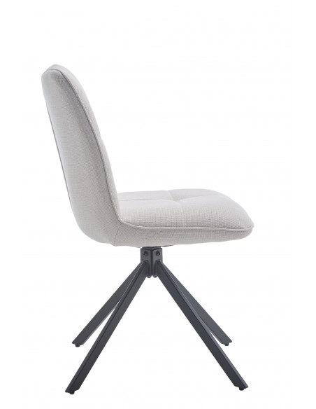Chaise Riva – Tissu texturé pivotant & pieds métal noir