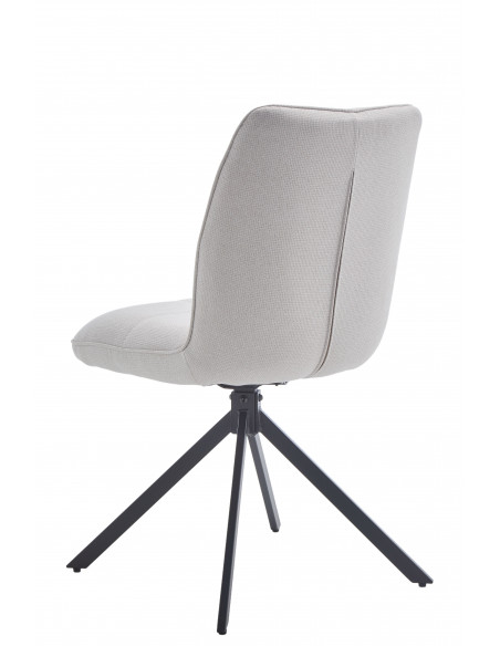 Chaise Riva – Tissu texturé pivotant & pieds métal noir