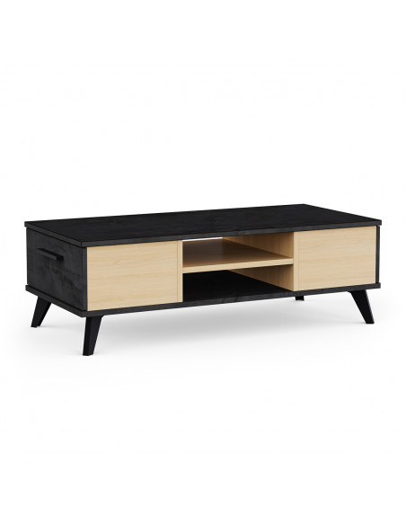 Table Basse Kent – Design Chêne & Noir – Style Moderne – Fabrication Française