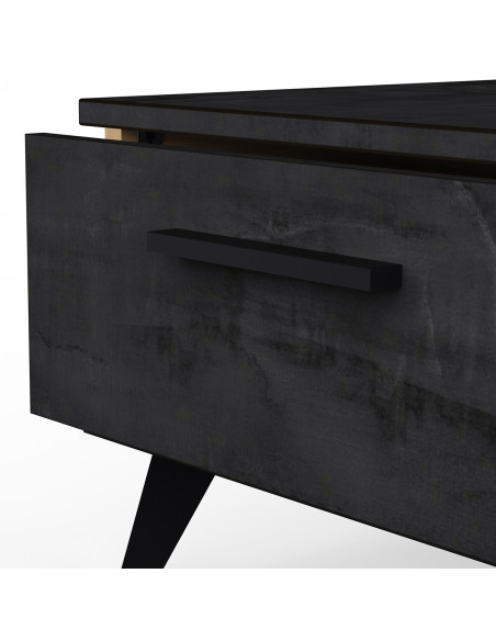 Table Basse Kent – Design Chêne & Noir – Style Moderne – Fabrication Française