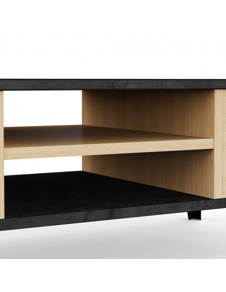 Table Basse Kent – Design Chêne & Noir – Style Moderne – Fabrication Française