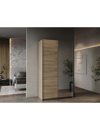 Armoire GHOST – 2 Portes Coulissantes avec Miroir – Chêne Kronberg – Style Moderne & Fonctionnel
