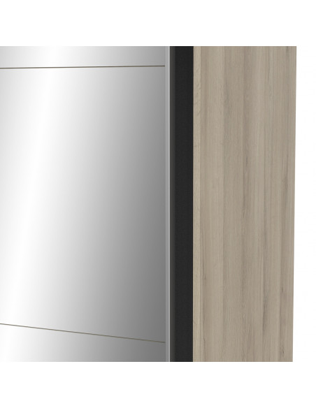 Armoire GHOST – 2 Portes Coulissantes avec Miroir – Chêne Kronberg – Style Moderne & Fonctionnel