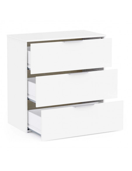 Commode GHOST I – 3 Tiroirs – Blanc Mat – Style Moderne & Fonctionnel