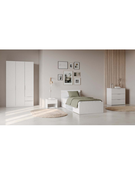 Commode GHOST I – 3 Tiroirs – Blanc Mat – Style Moderne & Fonctionnel