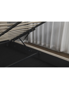 Lit Coffre en Velours Beige – Modèle Imperial