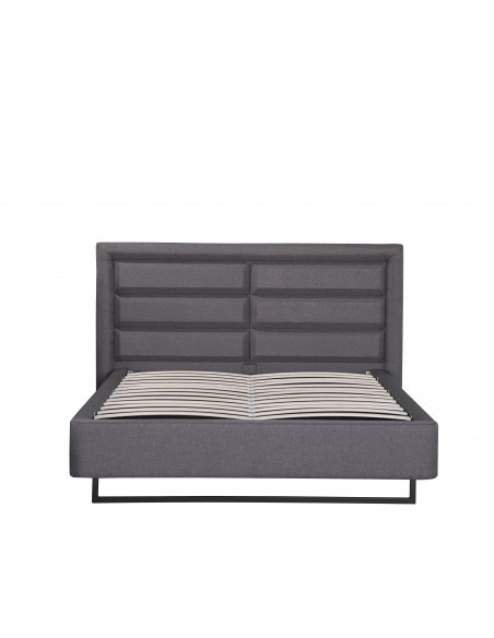 Lit Lunea – Élégance nocturne en tissu gris foncé