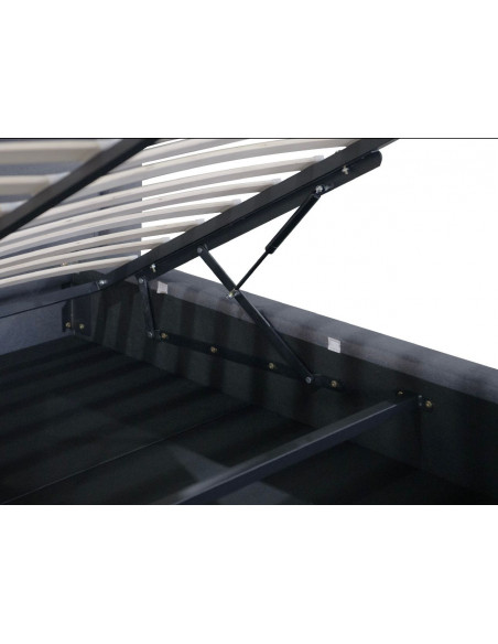 Lit Lunea – Élégance nocturne en tissu gris foncé