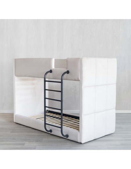 Lit superposé Lumy – Velours blanc 90x200 cm Lit superposé Lumy – Velours blanc 90x200 cm