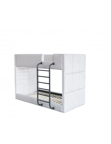 Lit superposé Lumy – Velours blanc 90x200 cm Lit superposé Lumy – Velours blanc 90x200 cm