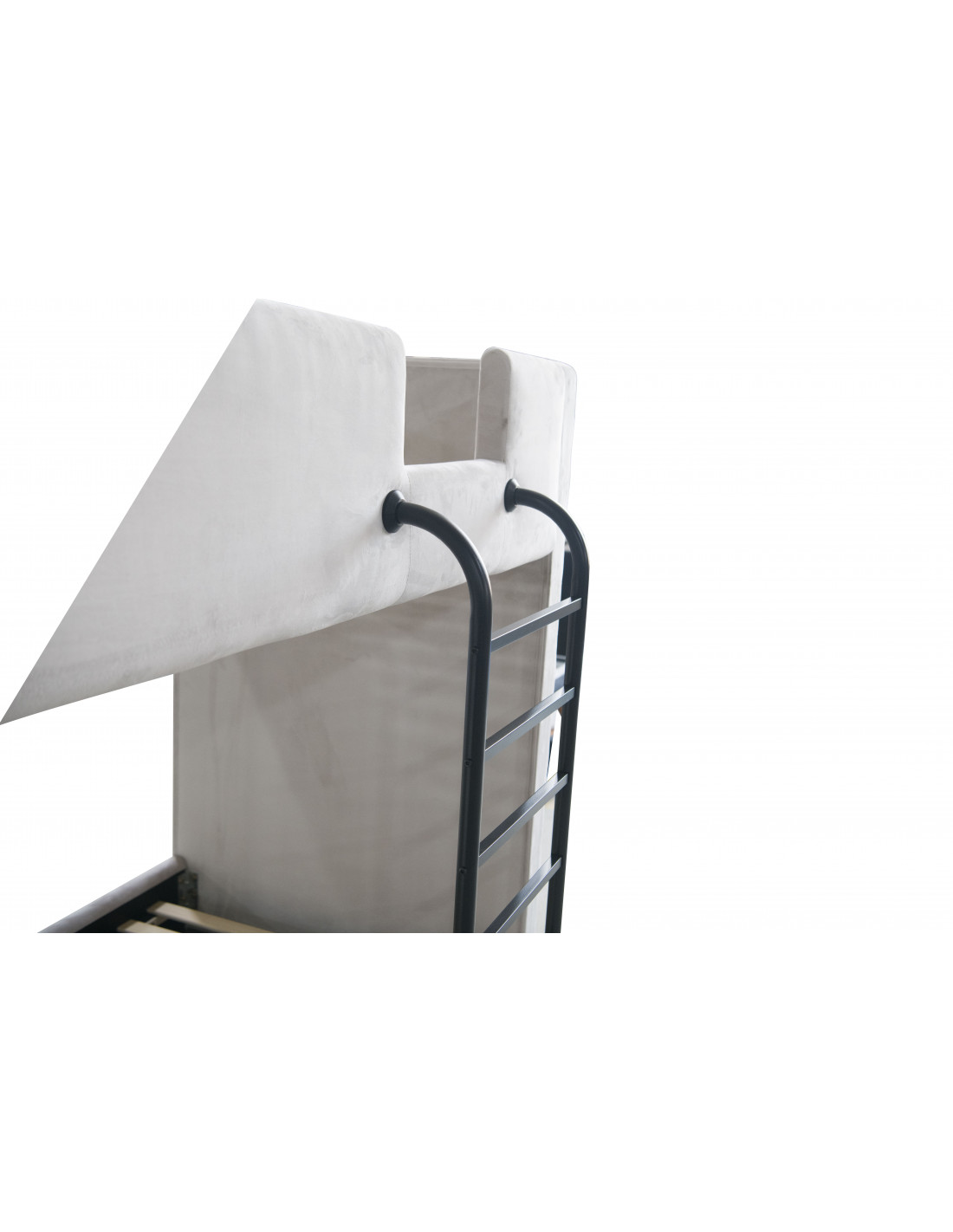 Lit superposé Lumy – Velours blanc 90x200 cm Lit superposé Lumy – Velours blanc 90x200 cm