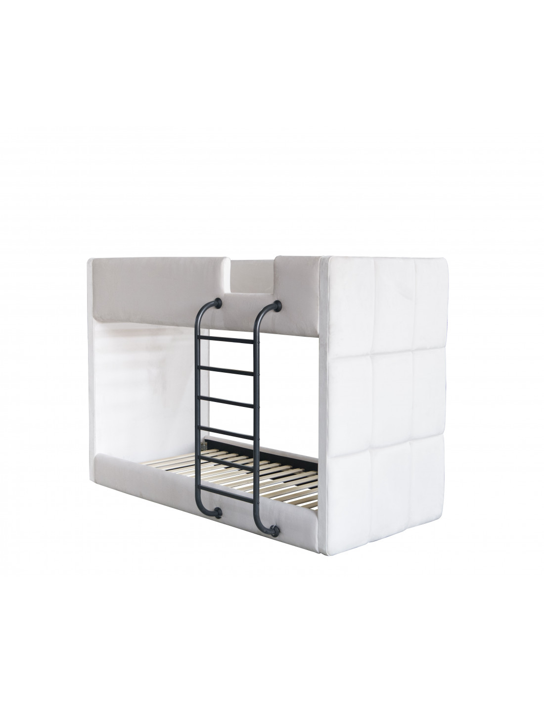 Lit superposé Lumy – Velours blanc 90x200 cm Lit superposé Lumy – Velours blanc 90x200 cm