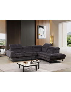 Canapé d’angle MELANO – Tissu antitache et ultra confortable