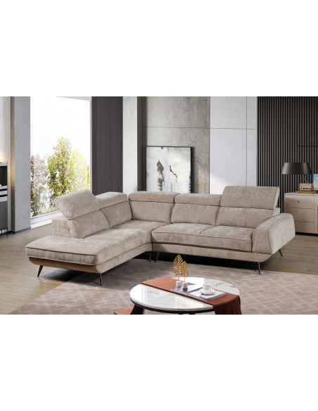 Canapé d’angle MELANO – Tissu antitache et ultra confortable