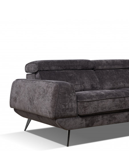 Canapé d’angle MELANO – Tissu antitache et ultra confortable