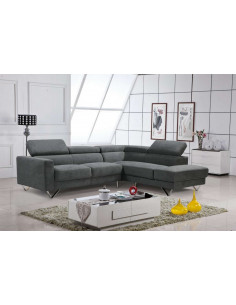 1 Canap? d angle - LUXY- gris