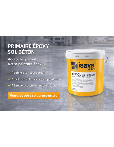 Primaire époxy impression incolore 40% solides - 16 Litres    Époxy...