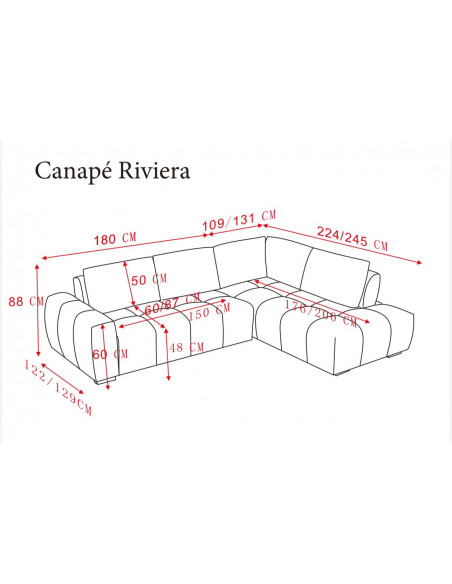 Canapé Riviera – Grand canapé d’angle confortable et élégant