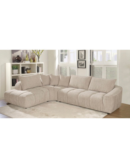 Canapé d’angle Merveille en tissu texturé – Élégance et confort au quotidien