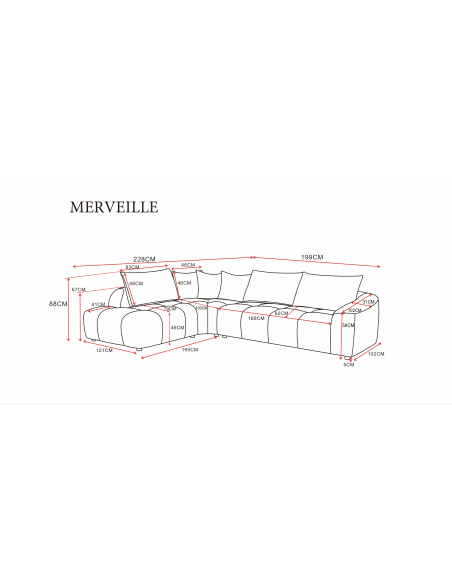 Canapé d’angle Merveille en tissu texturé – Élégance et confort au quotidien