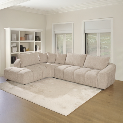 Canapé d’angle Merveille en tissu texturé – Élégance et confort au quotidien