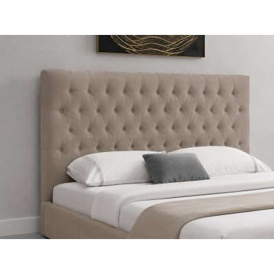 Lit Coffre en Velours Capitonné avec Tête de lit + Sommier - Modèle Saba 2