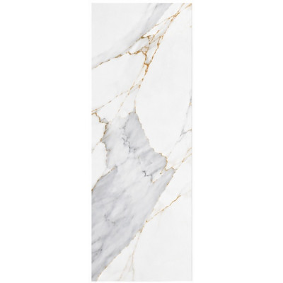 Panneau PVC Marbre Blanc Veines Dorées
