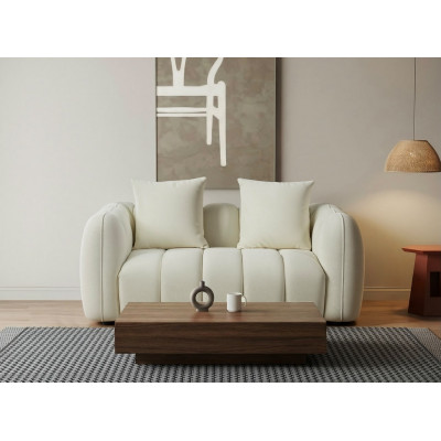 Canapé 2 Places SOHO – Design Bulbe en Velours avec 2 Coussins – Confort Premium 30 kg/m³