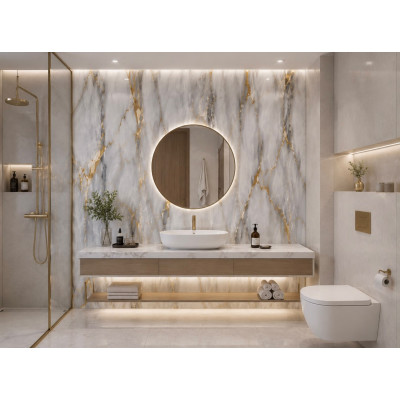 Panneau PVC Marbre Blanc Gold