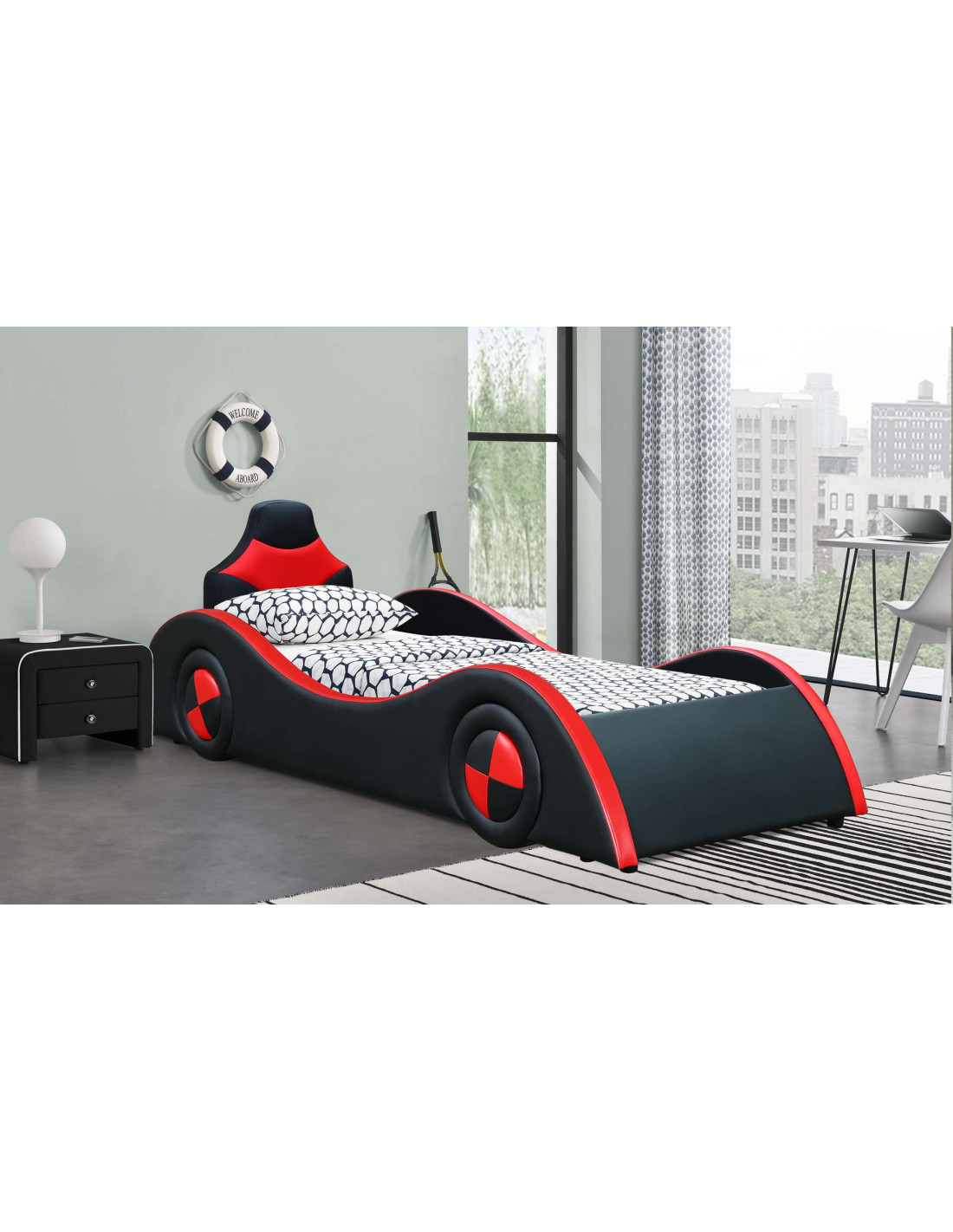 Lit Enfant Voiture Batcar 90x190 Cm Noir Votre Fils Aura L Ame