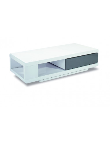 1 Table basse design en mdf coloris blanc laqué
